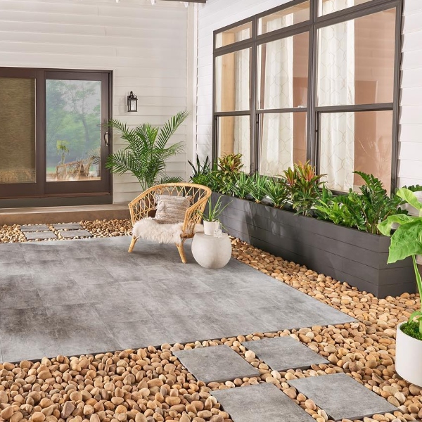 Yellow Polished Golden Stone Pebbles In Intimate Patio Msi 