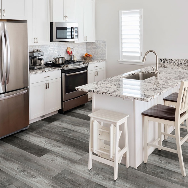 multi shade gray colored vinyl plank flooring