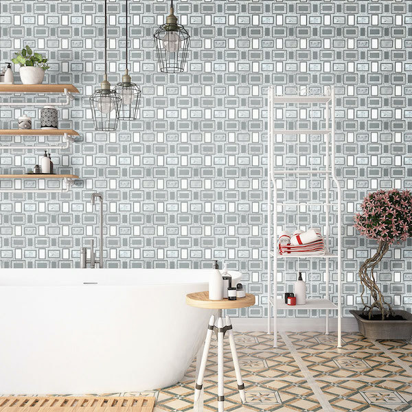 8 Eye-Catching Geometric Wall Tile Looks in Classic Marble