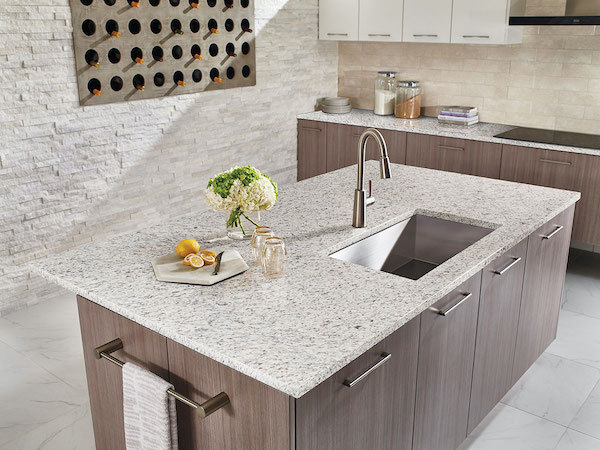 ornamental light granite kitchen