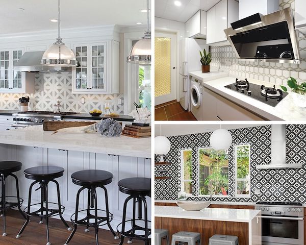 Modern Kitchen Backsplash - Colorful backsplash Flower Tiles