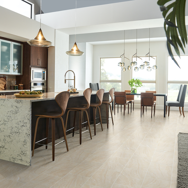 Cream Kitchen Flooring Things In The Kitchen   Msi Aria Oro Porcelain Tile Flooring With Cream Colored Marble Look 