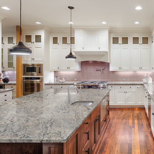 Msi Nevasca Mist Gray Granite Counter With White Cabinets 