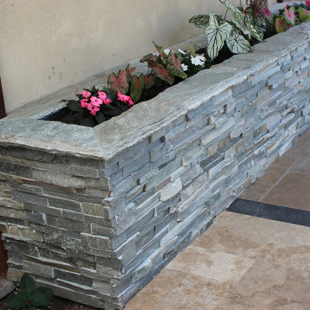 Stacked Stone Planter Boxes