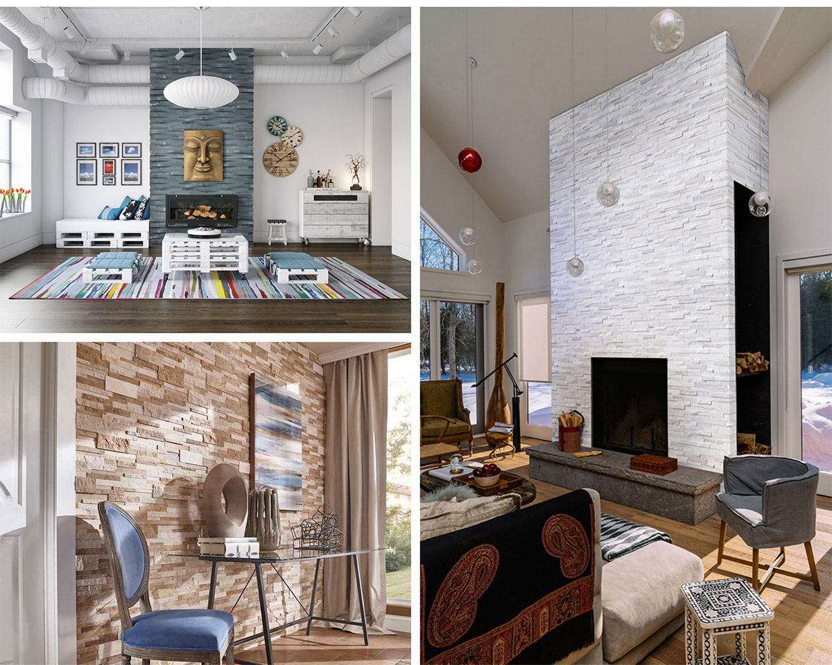 8 Inspired Stacked Stone Fireplace Projects 