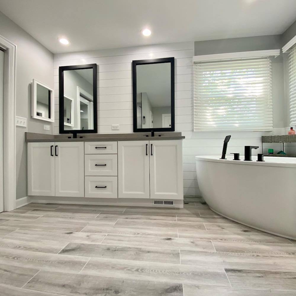 Bathroom with vinyl plank flooring