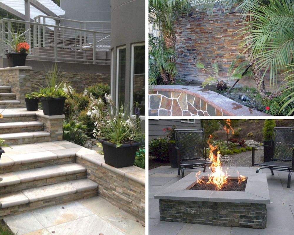 Natural Stone Planters - Gasper Landscape Design & Construction