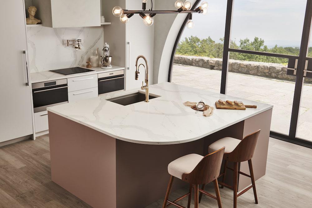 Msi Calacatta Azai Quartz Kitchen Marble Look Countertop In Urban Loft July 2022 Min 