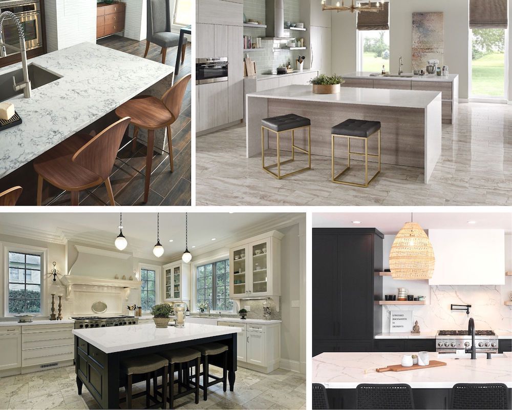 10 Stunning Kitchen Room Scenes Featuring Marble Look Quartz
