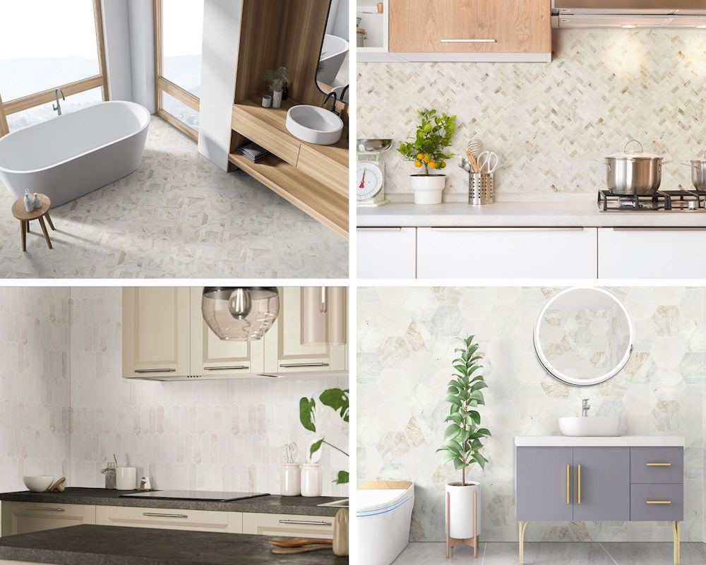 Design Inspiration: 7 Chic Styles From The Arabescato Venato White Marble Tile Collection