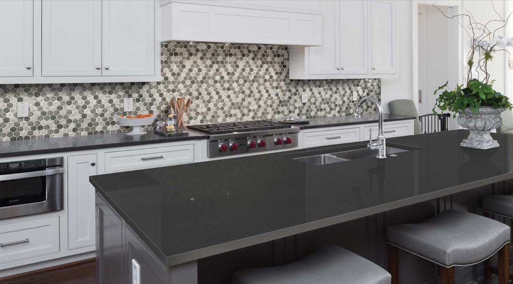 Coordinating Quartz Countertops and Cabinet Colors by MSI