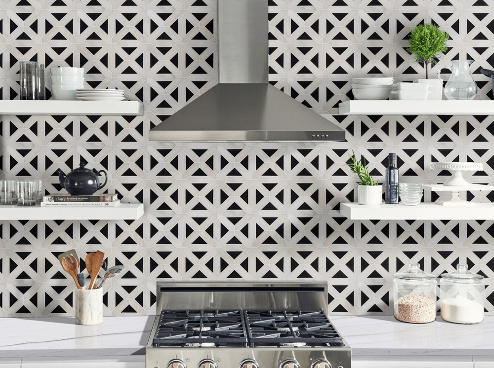 retro-fretwork-marble-tile-kitchen-backsplash