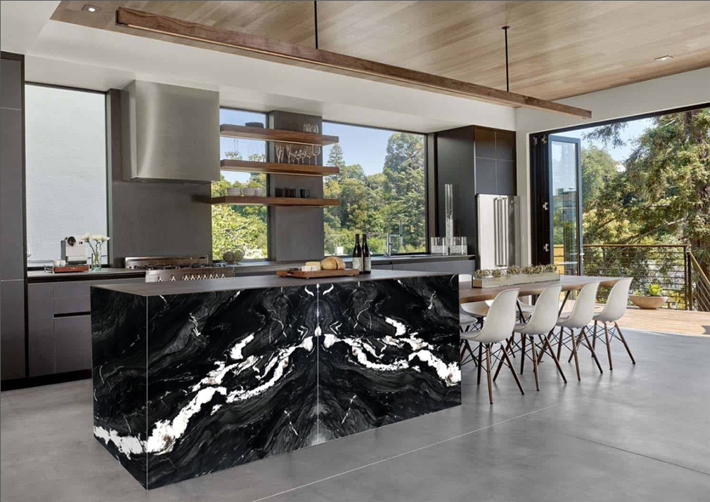 Exotic Quartzite Countertops Elevate Bold Kitchen Design