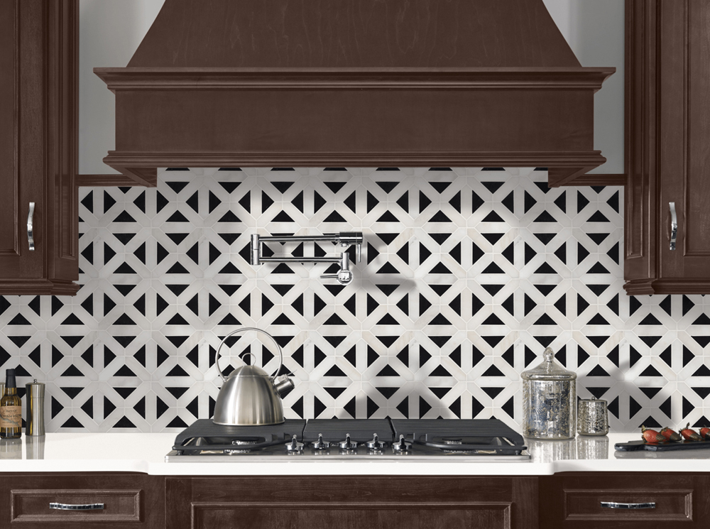 snow-white-quartz-retro-fretwork-marble-walnut-cabinets