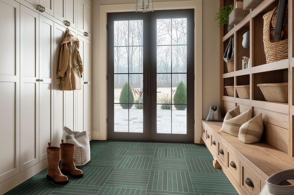 flamenco-racing-green-2x18-glossy-basketweave-pattern