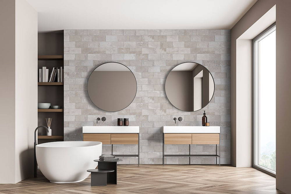 msi-brickstone-ivory-5x10-brickstone-porcelain-tile-in-bathroom-feature-wall