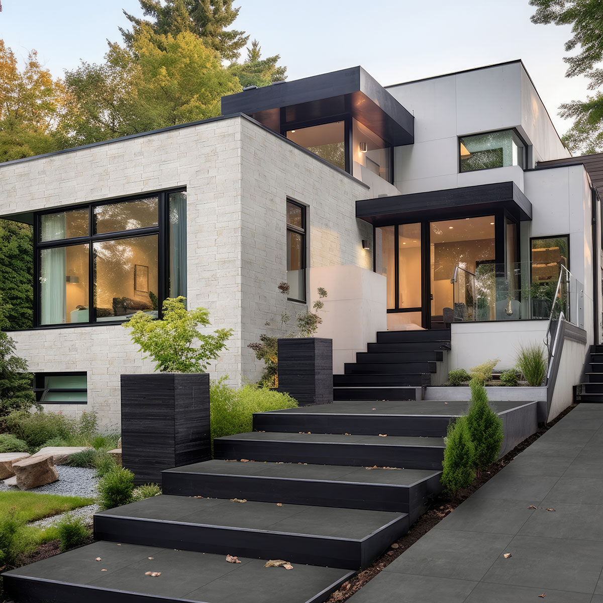 msi-beton-antracite-porcelain-pavers-in-front-walkway