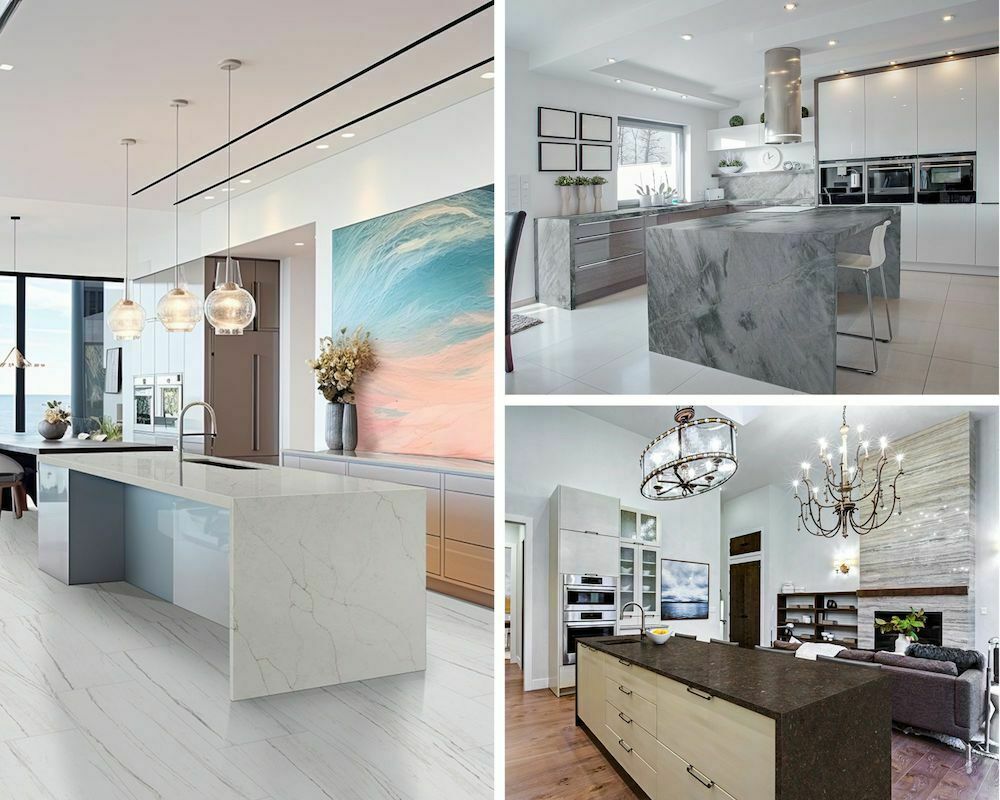 Choosing Your Waterfall Countertop: Granite, Quartz, And Quartzite Options