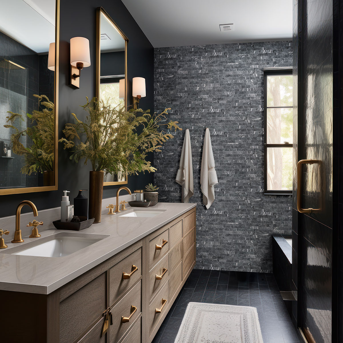 msi-marquina-nero-stacked-stone-in-bathroom-wall