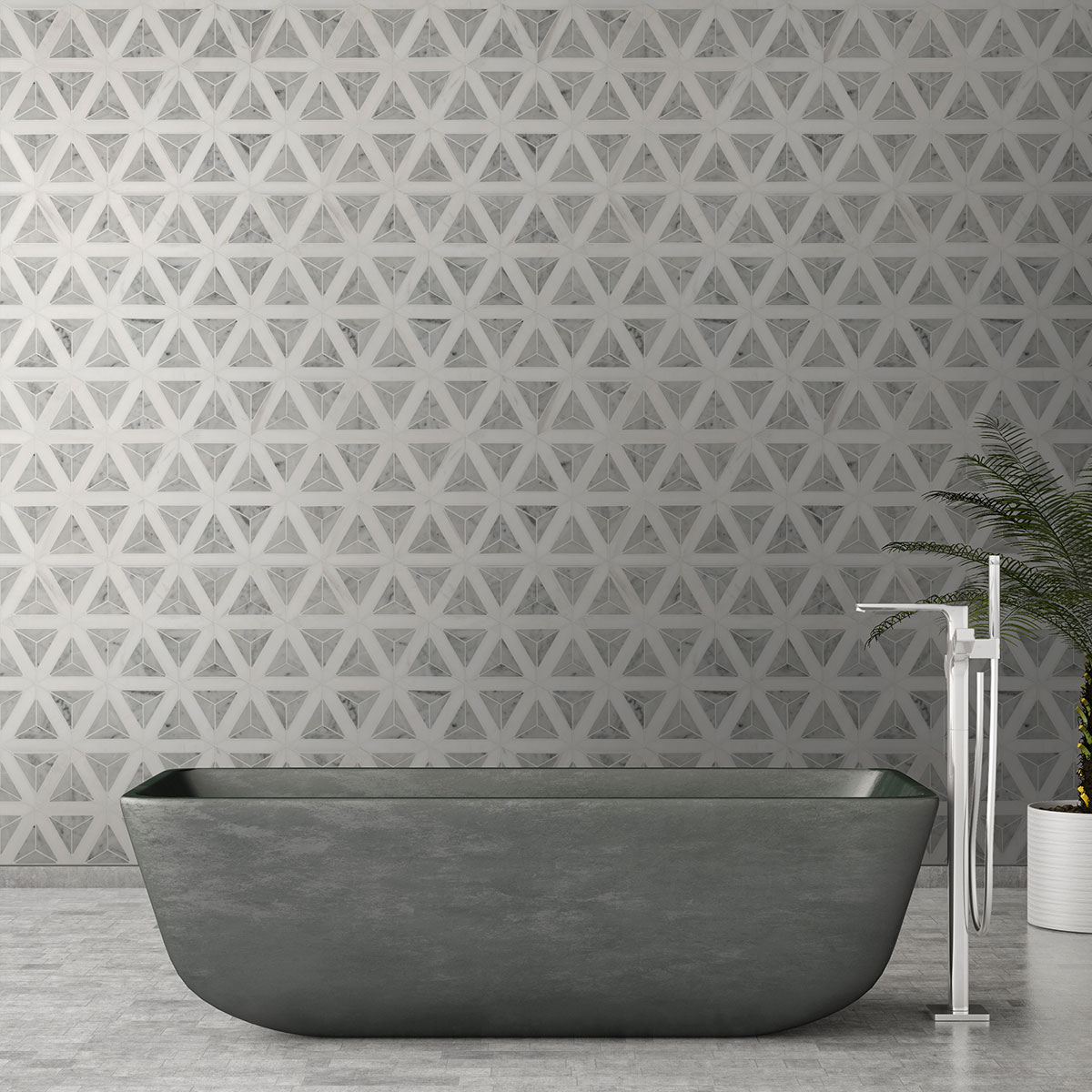 msi-carrara-white-faceted-polished-in-feature-bathroom-wall