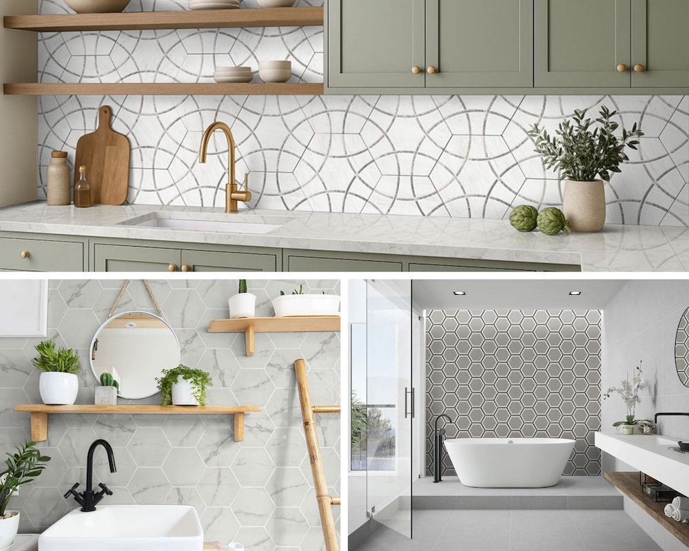 Versatile Geoglam And Hexley: Hexagon Shaped And Hexagonal Look Tiles