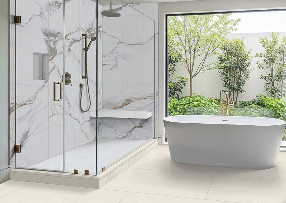 azure-regal-calacatta-porcelain-panels-on-shower-walls
