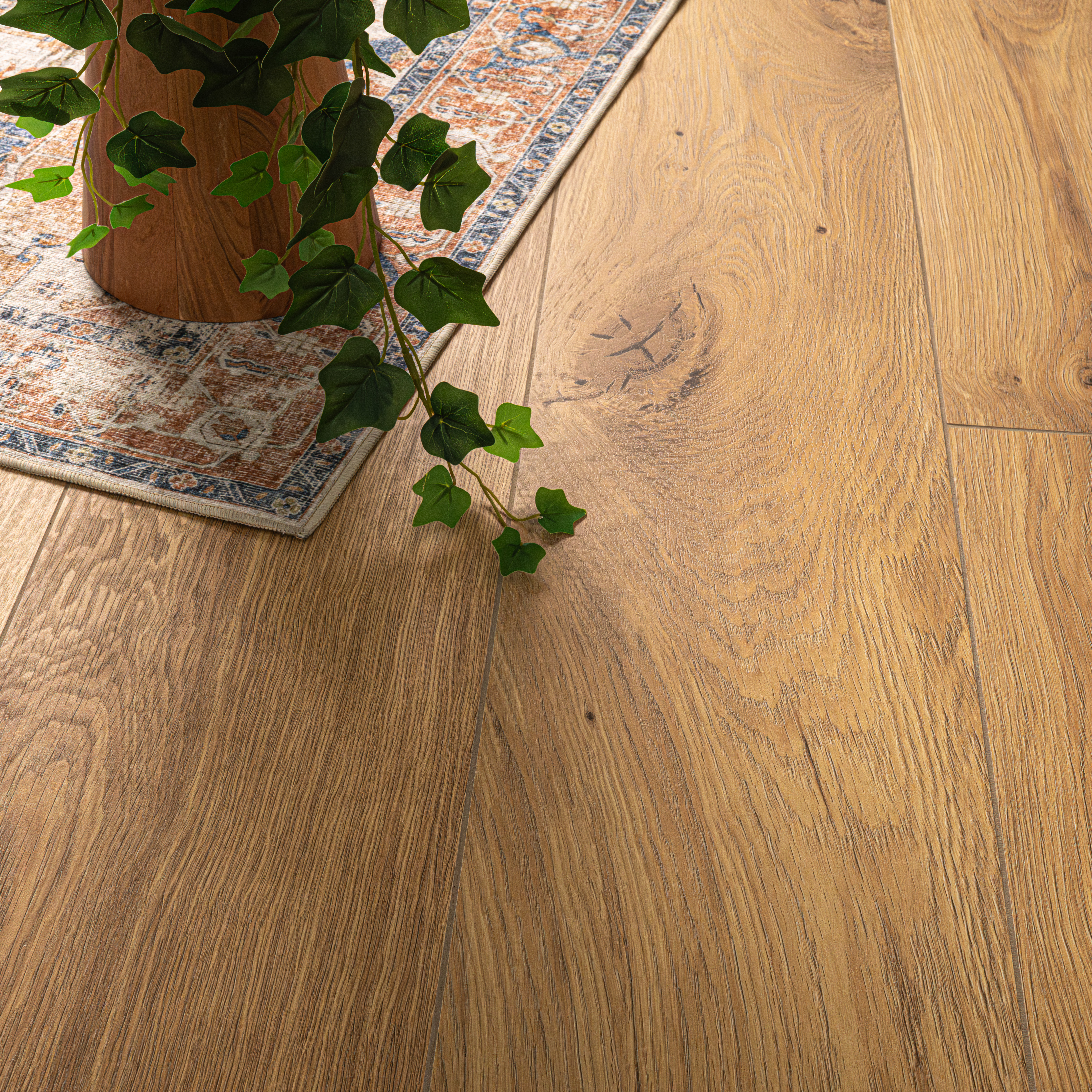 Close shot of wood effect porcelain tile flooring showing a durable porcelain tile grade for domestic interiors.