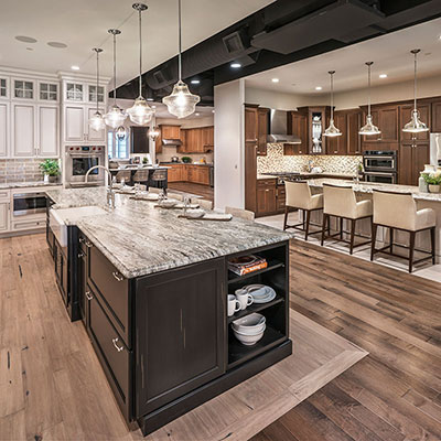 kitchen with granite countertops and luxury vinyl plank flooring