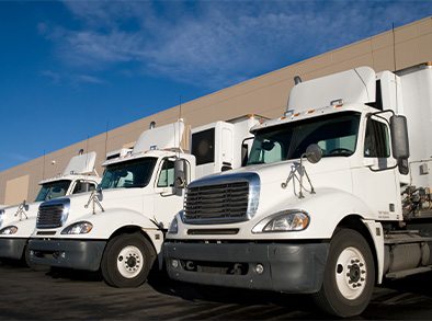fleet of delivery trucks