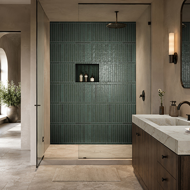 Subway tile bathroom wall