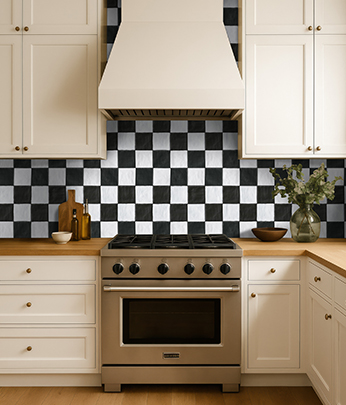 Zest checkerboard kitchen inspiration