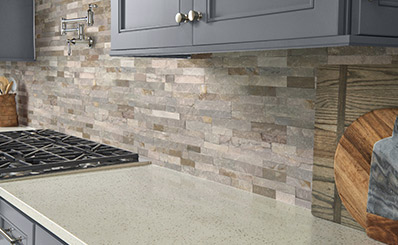 natural stone tile backsplash