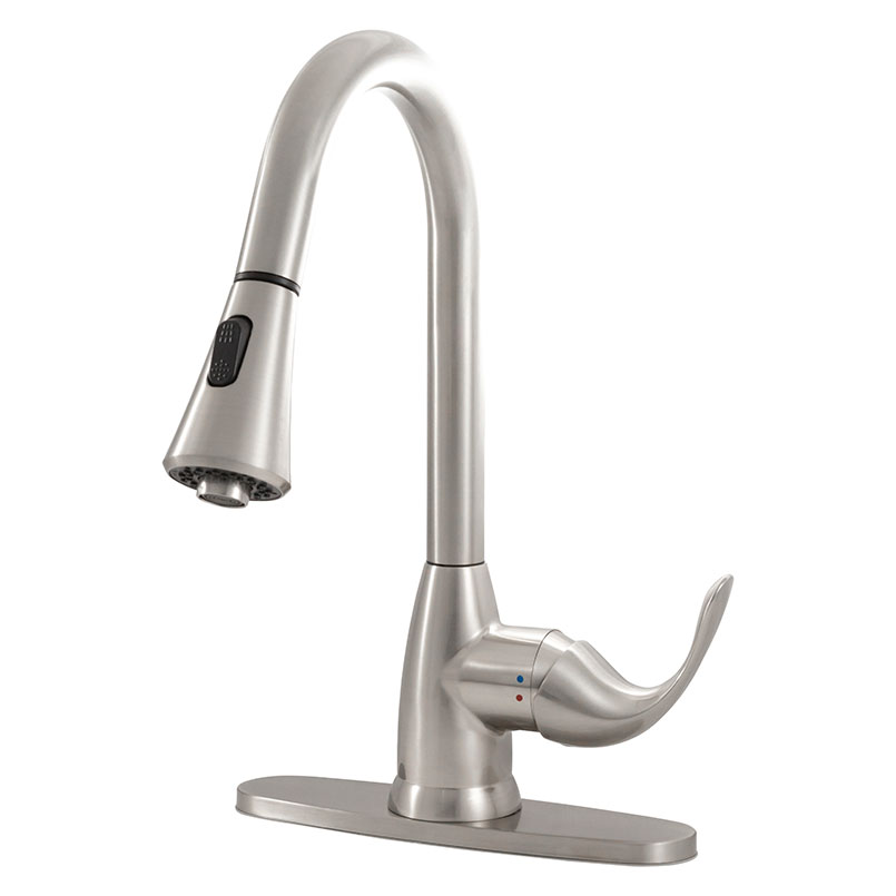 1 Handle Pull Down Sprayer Kitchen Faucet - 803 Brushed Nickel Faucet profile D Faucet