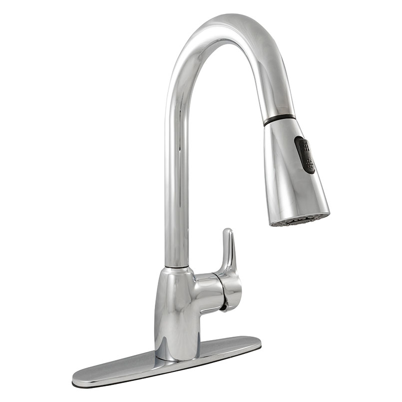 1-Handle Pull-Out Sprayer Kitchen Faucet with deckplate Detail