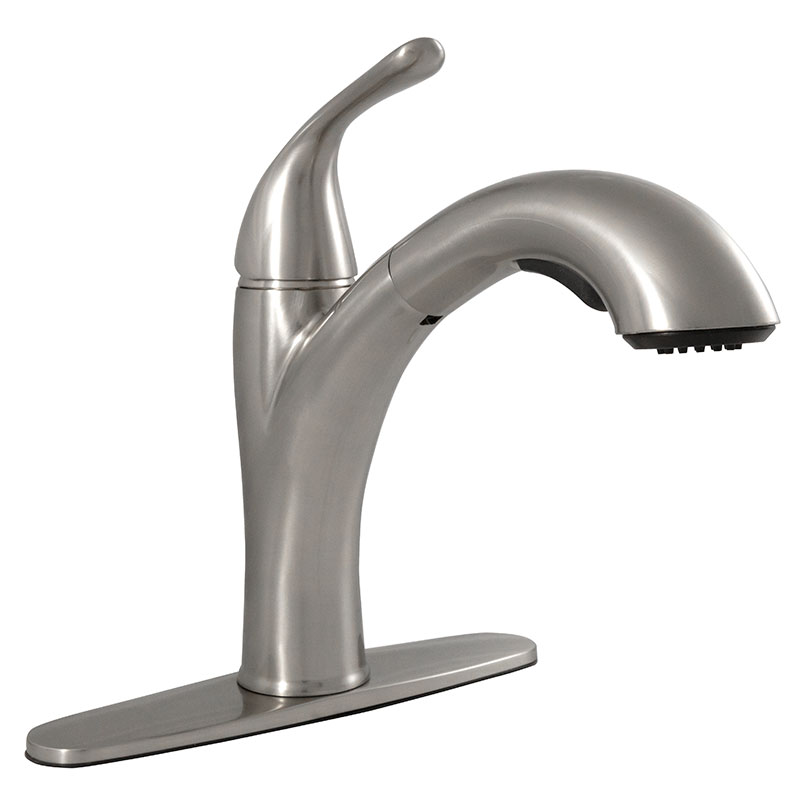 1 Handle Pull Out Sprayer Kitchen Faucet with deckplate Detail