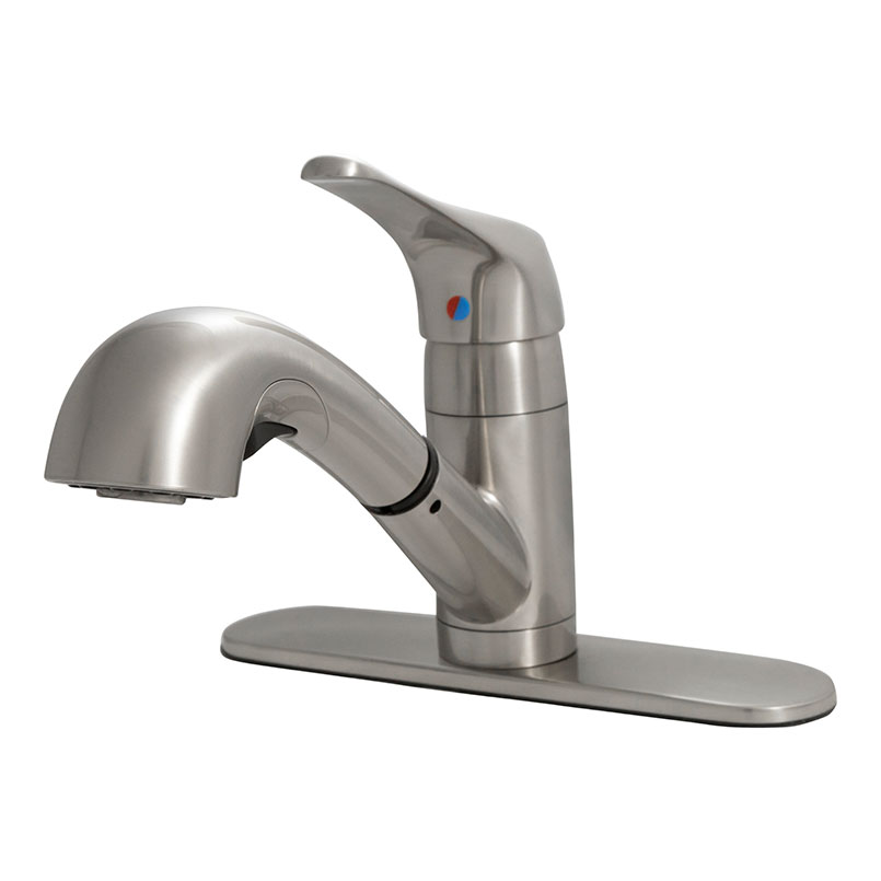 1 Handle Pull Out Sprayer Kitchen Faucet - 805 Brushed Nickel Faucet profile D Faucet
