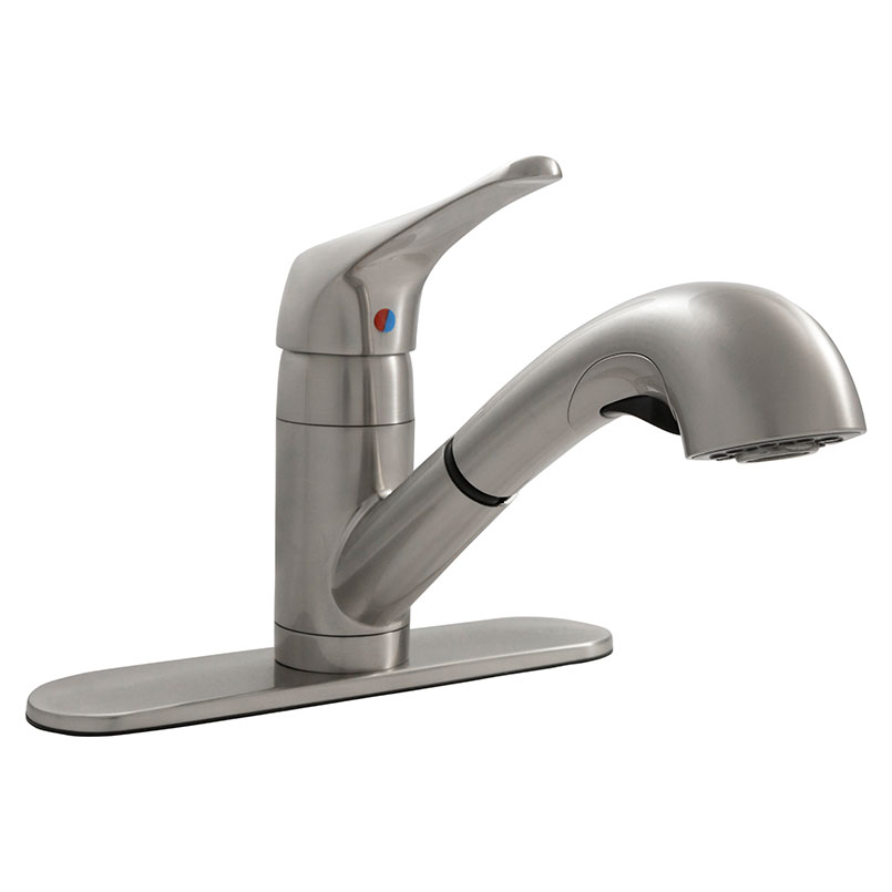 1 Handle Pull Out Sprayer Kitchen Faucet with deckplate Detail