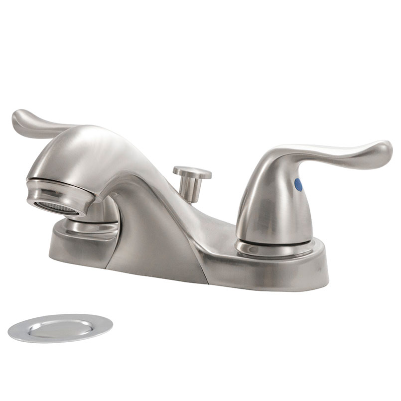 2 Handle Bathroom Faucet - 405 Brushed Nickel Faucet profile D Faucet