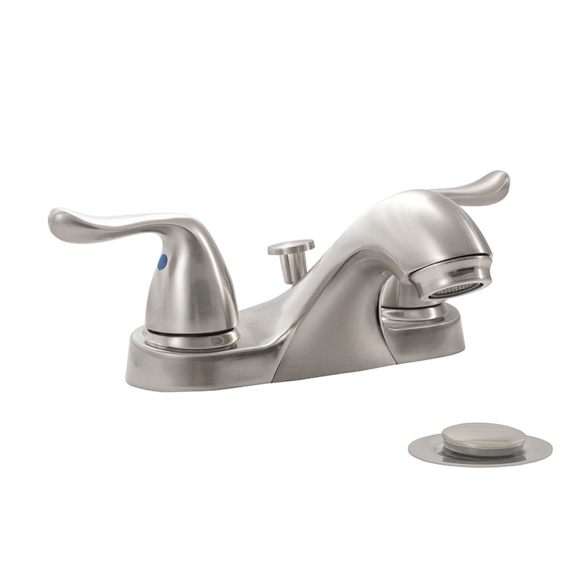 2 Handle Bathroom Faucet With pop up drain Detail