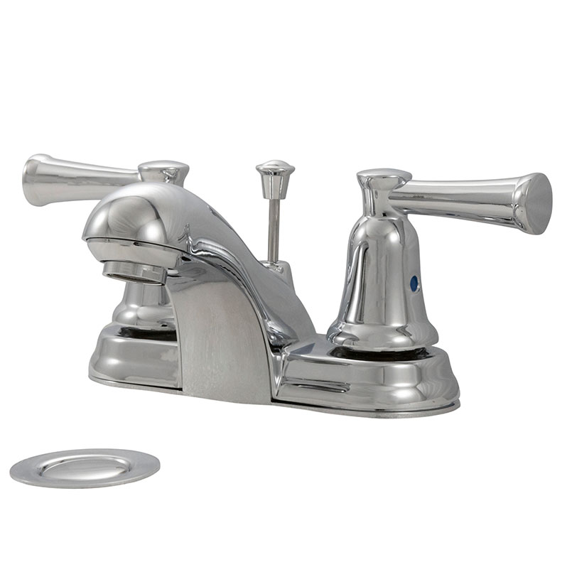 2 Handle Bathroom Faucet - 410 Chrome Faucet profile D Faucet
