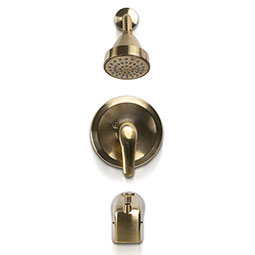 1-Handle 1-Spray Tub and Shower Faucet with Pressure Balance Valve - 608 Gold Thumb