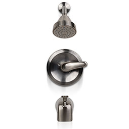 1-Handle 1-Spray Tub and Shower Faucet with Pressure Balance Valve - 608 Nickel Brushed Thumb