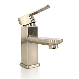 1-Handle Bathroom Faucet Nickel Brushed Thumb
