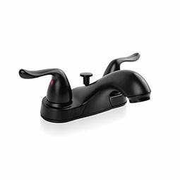 2-Handle Bathroom Faucet With pop up drain Matt Black Thumb