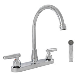 2-Handle Standard Kitchen Faucet with Side Sprayer