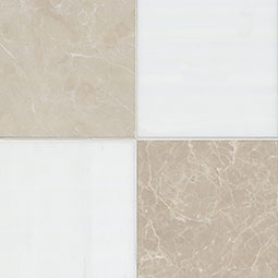 Bianco Dolomite And Beige Chex 6X6 Honed