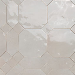 Moroccan Beige Zellige Geometric Glossy