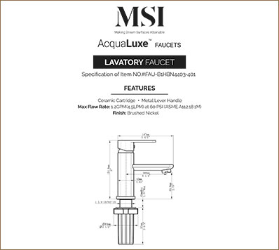 SPECIFICATIONS SHEET