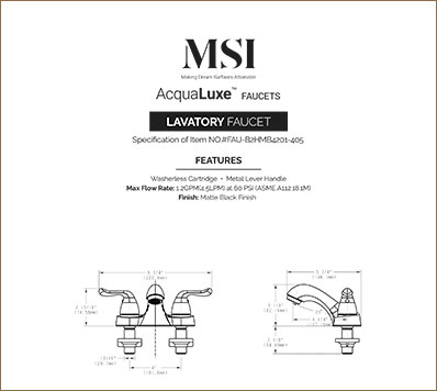 SPECIFICATIONS SHEET