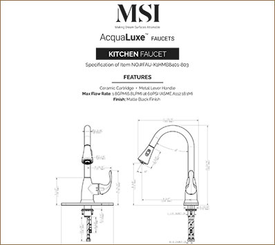 SPECIFICATIONS SHEET